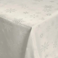 Żakardowy obrus świąteczny, FLOCONS, 140 x 300 cm