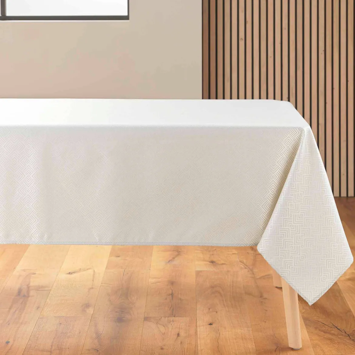 Żakardowy obrus z metalicznym wzorem, AZULINE, 140 x 250 cm