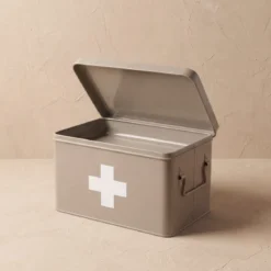 Apteczka metalowa z wyjmowaną tacką, 32,5 x 16,5 x 20,5 cm