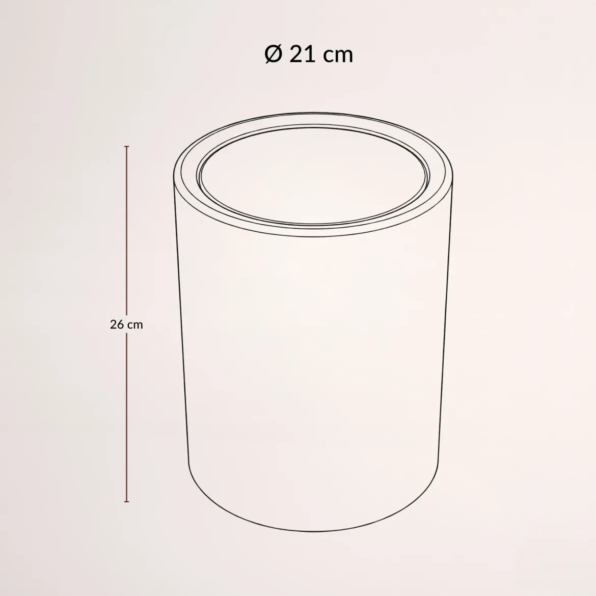 Łazienkowy kosz na śmieci RUND, 6 l