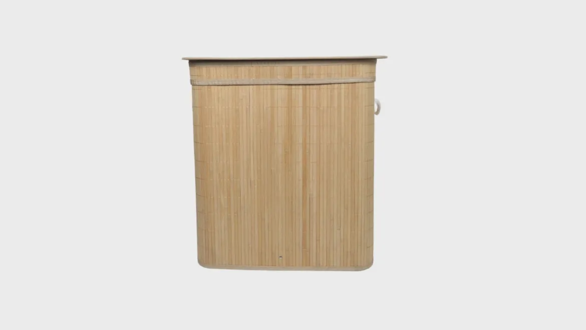 Bambusowy kosz na pranie, dwukomorowy ARVI, 100 l