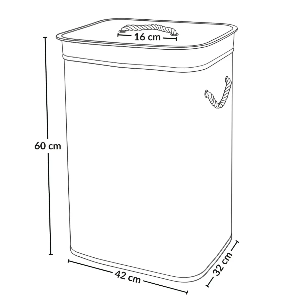 Bambusowy kosz na pranie SADE, 80 l