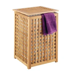 Bambusowy kosz na pranie z pokrywką - 92 litry, wyjmowany wkład, BAMBOO ZELLER