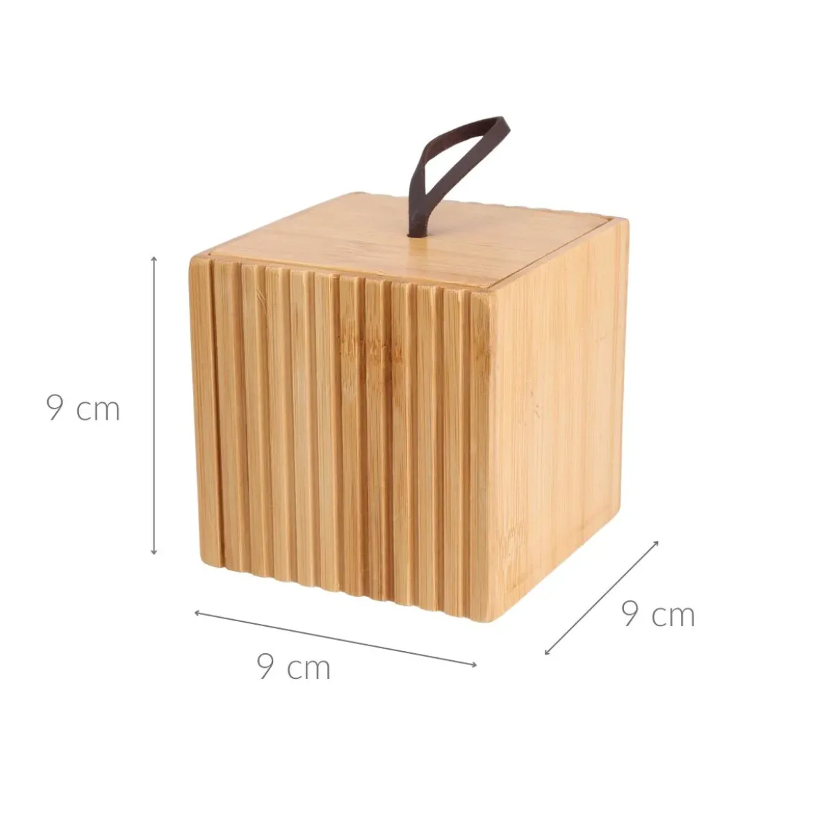Bambusowy organizer do łazienki, 9 x 9 x 9 cm