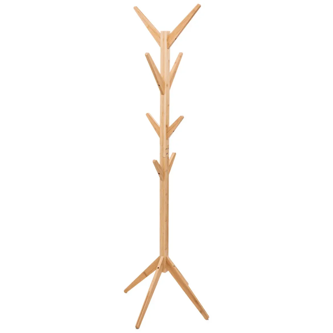 Bambusowy stojak do przedpokoju na płaszcze TREE, 8 haczyków, 178 cm