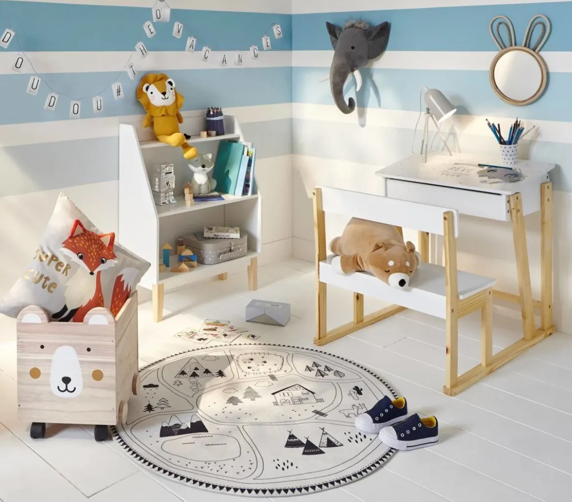 Biurko dziecięce retro ze schowkiem, Atmosphera for Kids