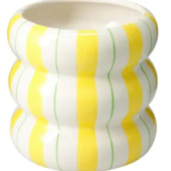 Ceramiczna osłona na doniczkę w paski LINJE, 14 cm