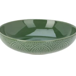 Ceramiczny talerz głęboki ze żłobionym wzorem, Ø 20 cm