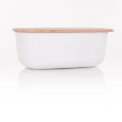 Chlebak z bukową deską do krojenia
