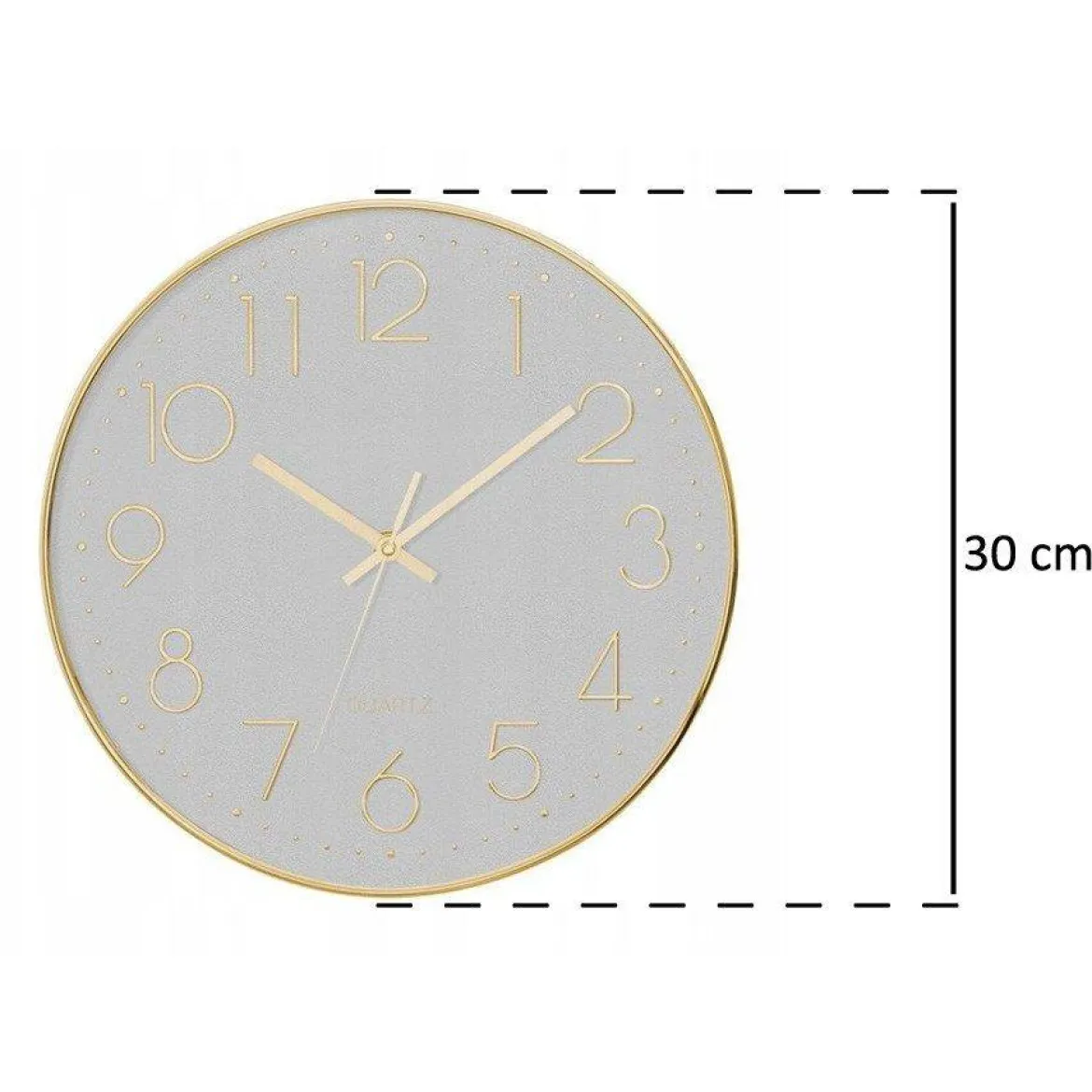 Cichy zegar ścienny do sypialni, zegar z cichym mechanizmem, Ø 30 cm