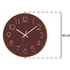 Cichy zegar ścienny do sypialni, zegar z cichym mechanizmem, Ø 30 cm