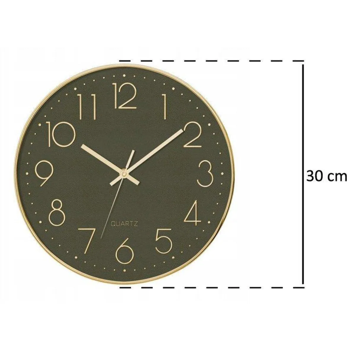Cichy zegar ścienny do sypialni, zegar z cichym mechanizmem, Ø 30 cm