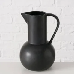 Czarny wazon dekoracyjny ZUKY, matowa kamionka, wys. 25 cm