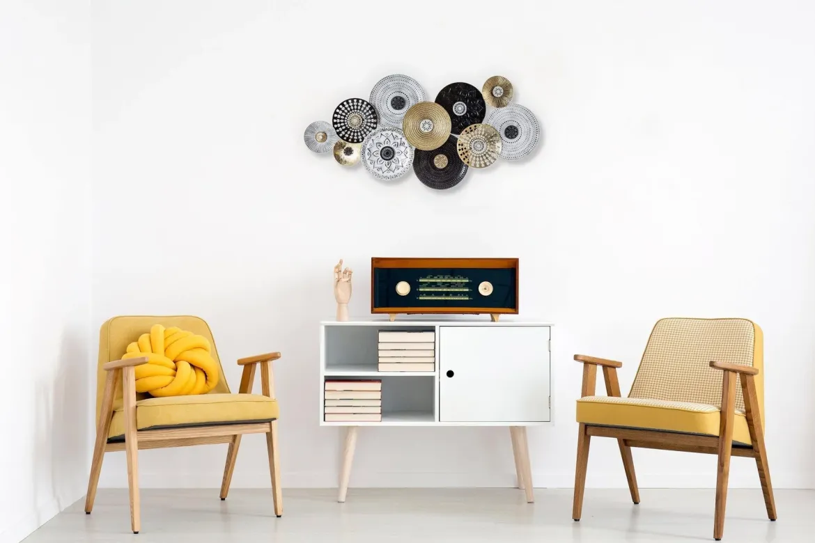 Dekoracja ścienna DECO, metalowa, 93x43 cm