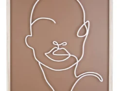 Dekoracja ścienna z metalowym motywem twarzy, ART LINE
