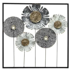 Dekoracja ścienna z metalu FLOWER, 50 x 50 cm