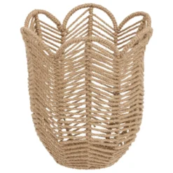 Dekoracja do domu 3 plecione kwiatki FLORAL, 3 sztuki