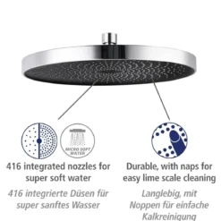 Deszczownica sufitowa okrągła SOFTWATER, Ø 26 cm, WENKO, srebrna
