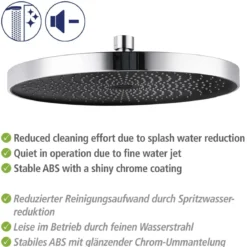 Deszczownica sufitowa okrągła SOFTWATER, Ø 26 cm, WENKO, srebrna