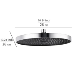 Deszczownica sufitowa okrągła SOFTWATER, Ø 26 cm, WENKO, srebrna