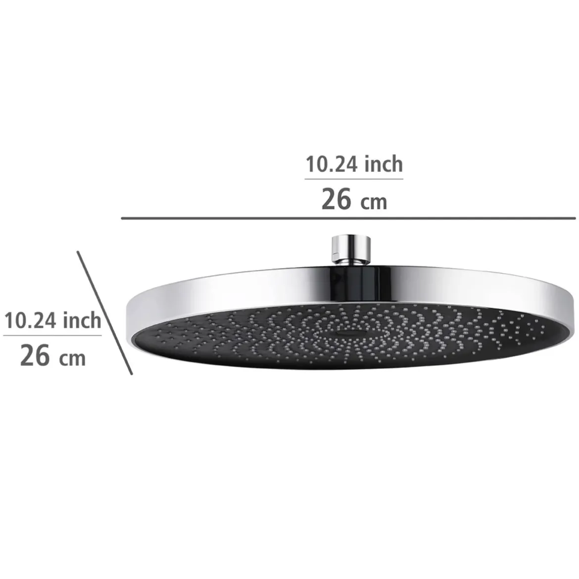 Deszczownica sufitowa okrągła SOFTWATER, Ø 26 cm, WENKO, srebrna