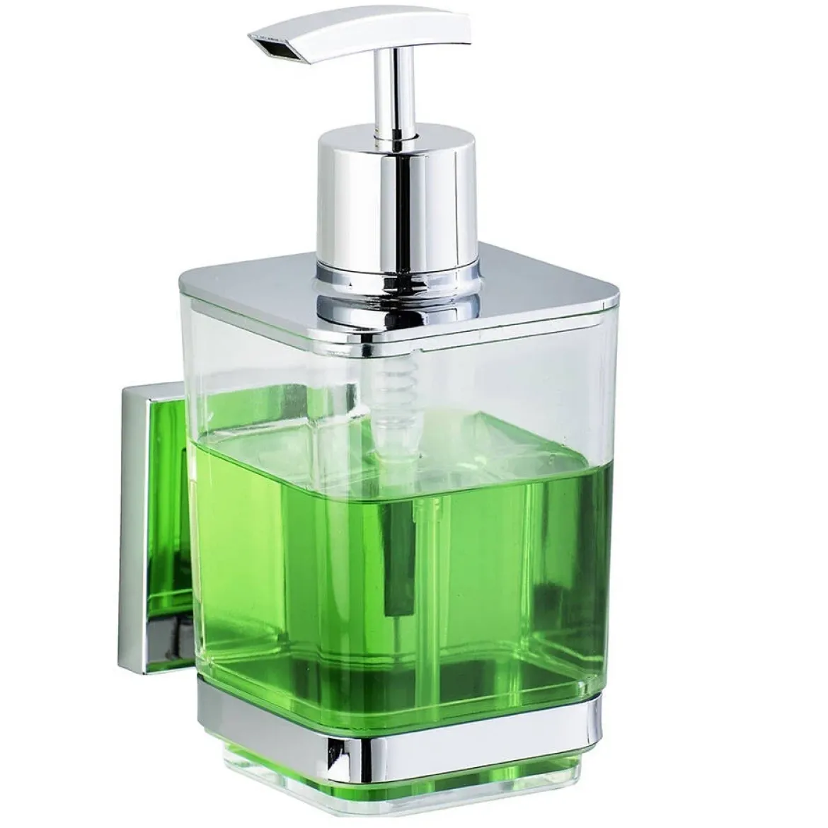 Dozownik do mydła QUADRO,Vacuum-Loc stal nierdzewna - 340 ml, WENKO