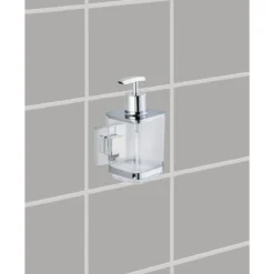 Dozownik do mydła QUADRO,Vacuum-Loc stal nierdzewna - 340 ml, WENKO