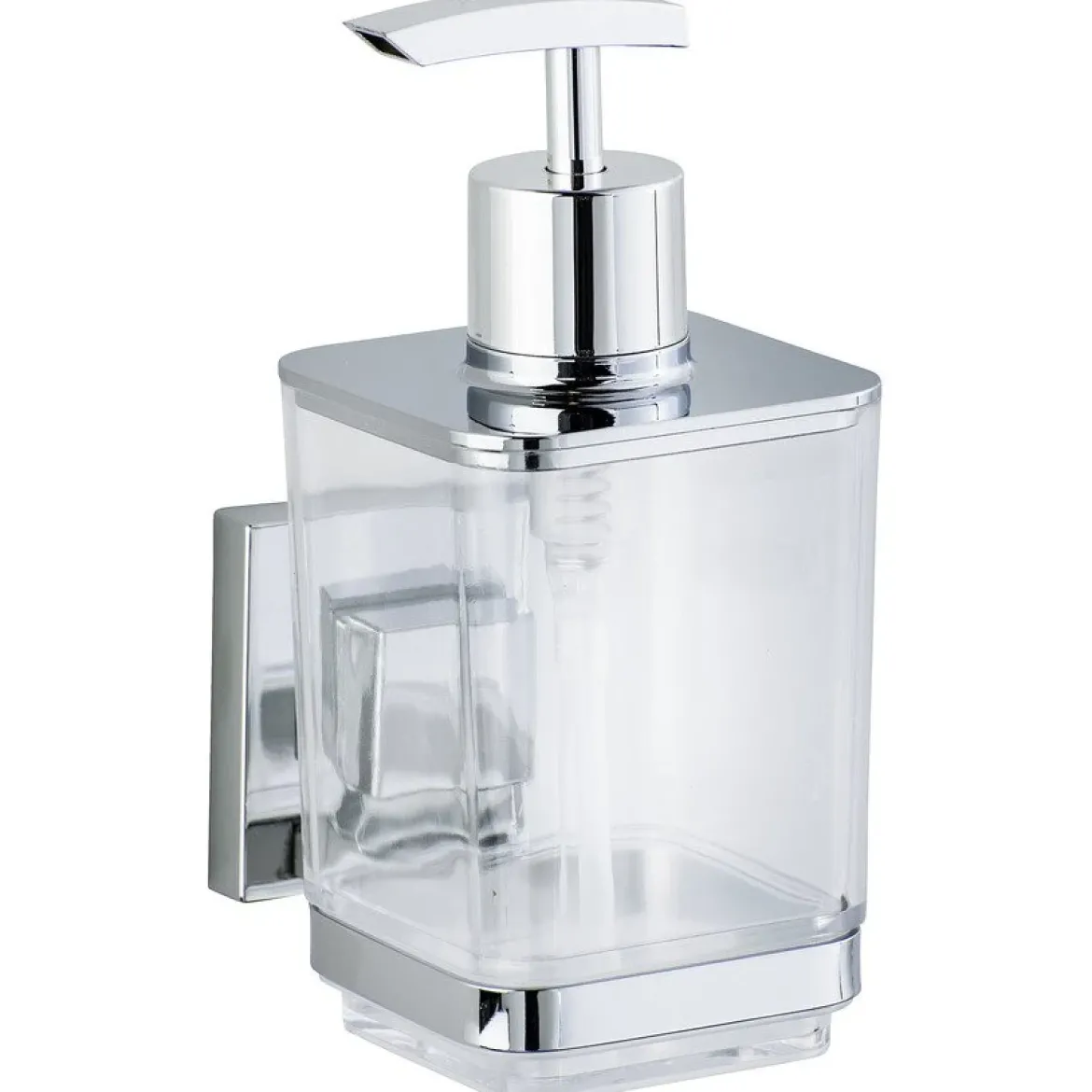 Dozownik do mydła QUADRO,Vacuum-Loc stal nierdzewna - 340 ml, WENKO