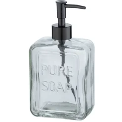 Dozownik do mydła w płynie PURE, przezroczyste szkło, 550 ml, WENKO