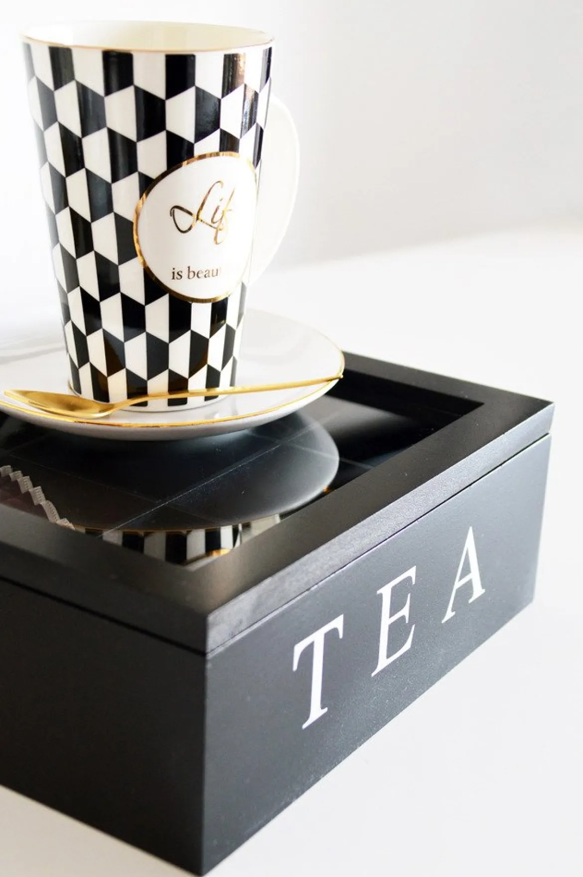 Drewniana herbaciarka TEA, 9 przegródek