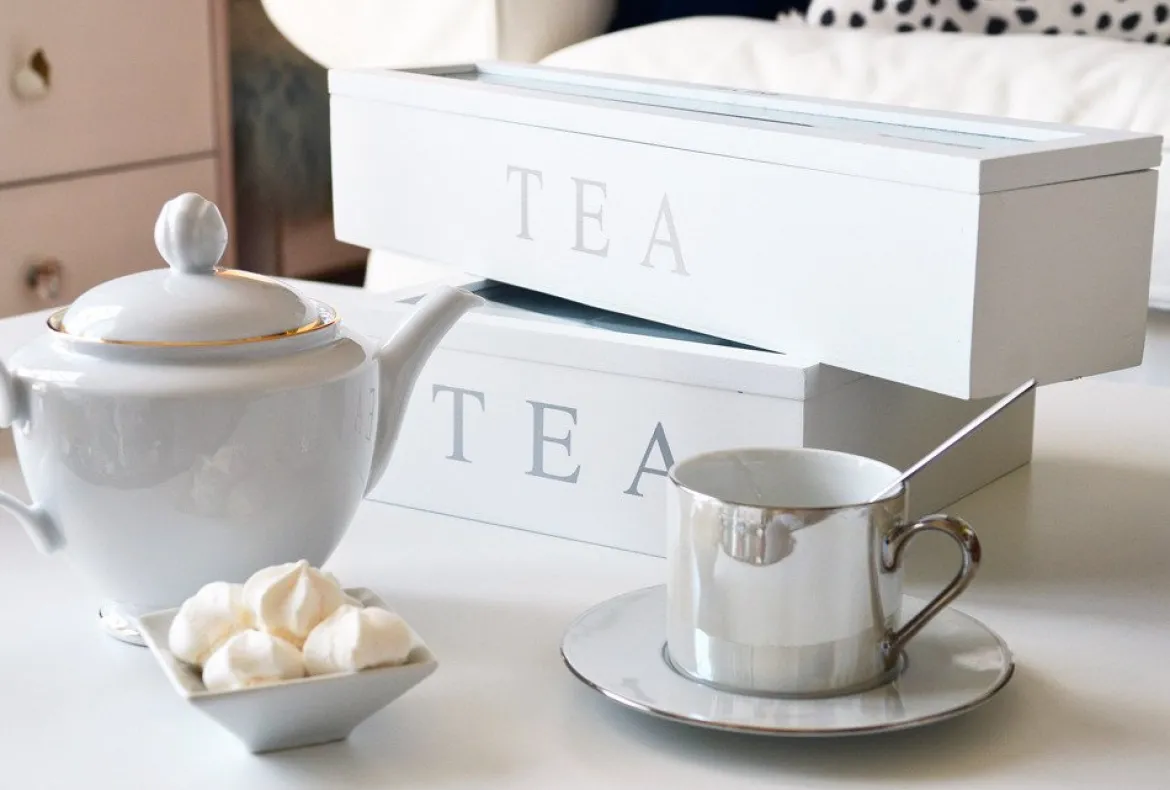 Drewniana herbaciarka TEA, 9 przegródek