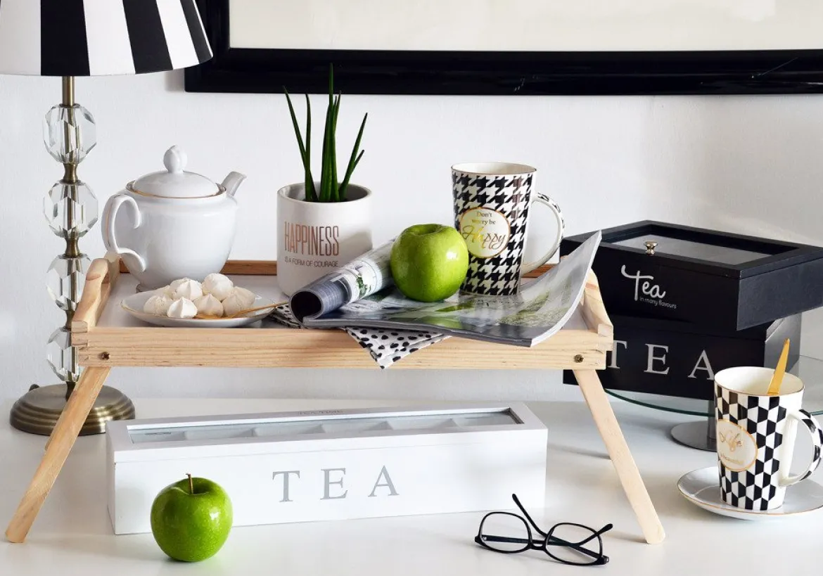 Drewniana herbaciarka TEA, 9 przegródek