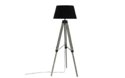 Drewniana lampa podłogowa, stojąca z abażurem RUNO lampa na regulowanym statywie, wys. 145 cm