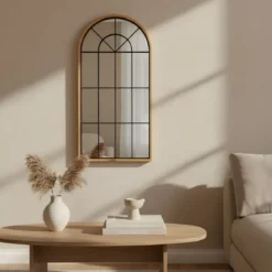 Duże, dekoracyjne lustro wiszące ARCUS, 110 x 56 cm