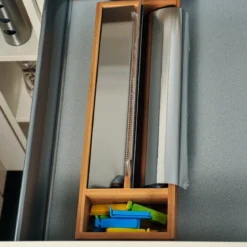 Dyspenser do folii aluminiowej i spożywczej, organizer z bambusa