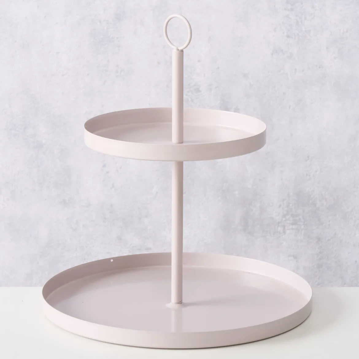 Etażerka metalowa SAMINA, beżowa, wys. 34 cm