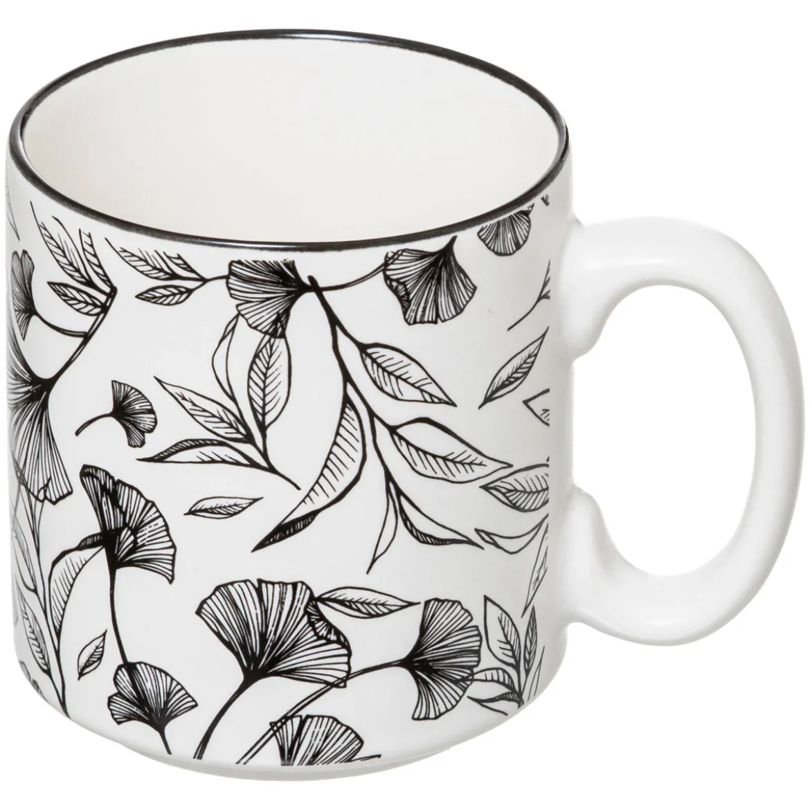 Filiżanki ceramiczne na stojaku FLORAL, 240 ml, 4 sztuki
