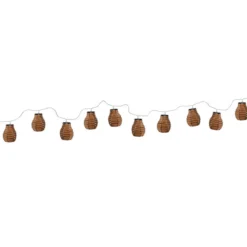 Girlanda świetlna, 10 rattanowych lampionów