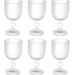 Kieliszek do wody w prążki, 370 ml, 6 sztuk