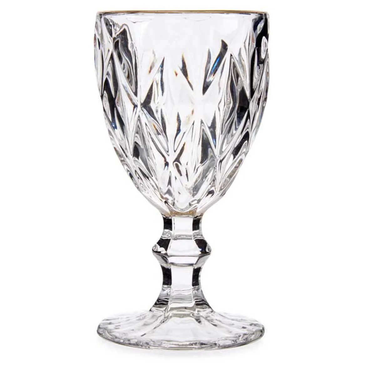 Kieliszek do wody ze złotą obwódką GOLDEN, 254 ml, 6 sztuk