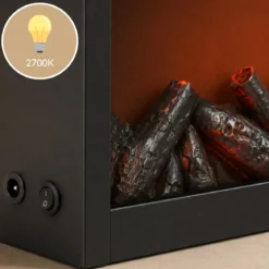 Kominek dekoracyjny LED, metalowy, 10 x 41 x 35 cm