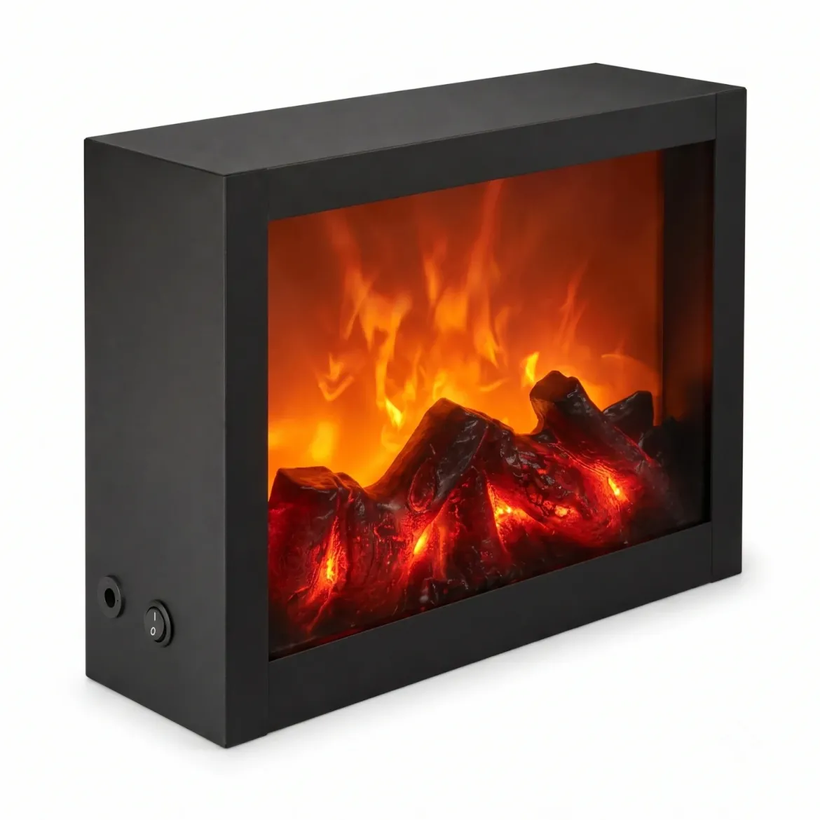 Kominek dekoracyjny LED, metalowy, 10 x 29 x 23 cm