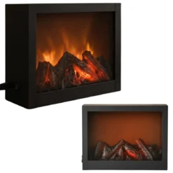 Kominek dekoracyjny LED, metalowy, 10 x 29 x 23 cm