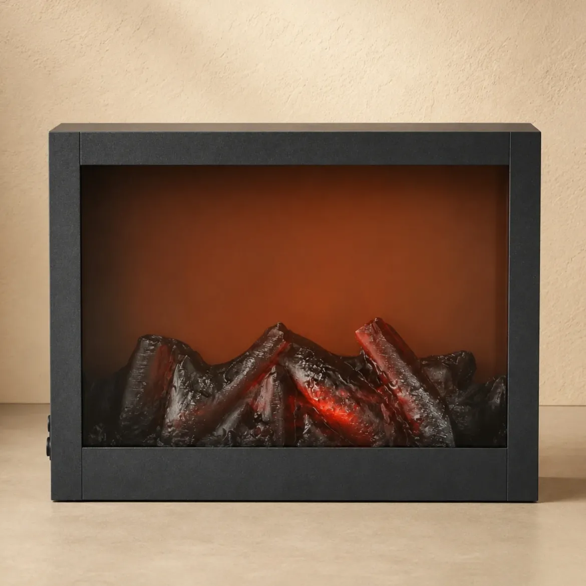 Kominek dekoracyjny LED, metalowy, 10 x 29 x 23 cm