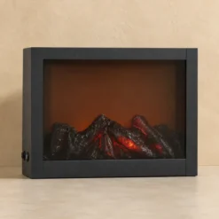 Kominek dekoracyjny LED, metalowy, 10 x 29 x 23 cm