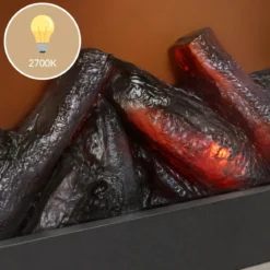 Kominek dekoracyjny LED, metalowy, 10 x 29 x 23 cm