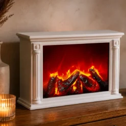 Kominek dekoracyjny LED w stylu klasycznym, 10 x 33 x 21 cm