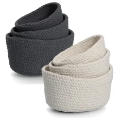 Komplet bawełnianych koszyków w różnych rozmiarach, 3 szt.