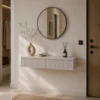 Konsola wisząca z 2 szufladami, front ryflowany, 100 x 38 x 17 cm