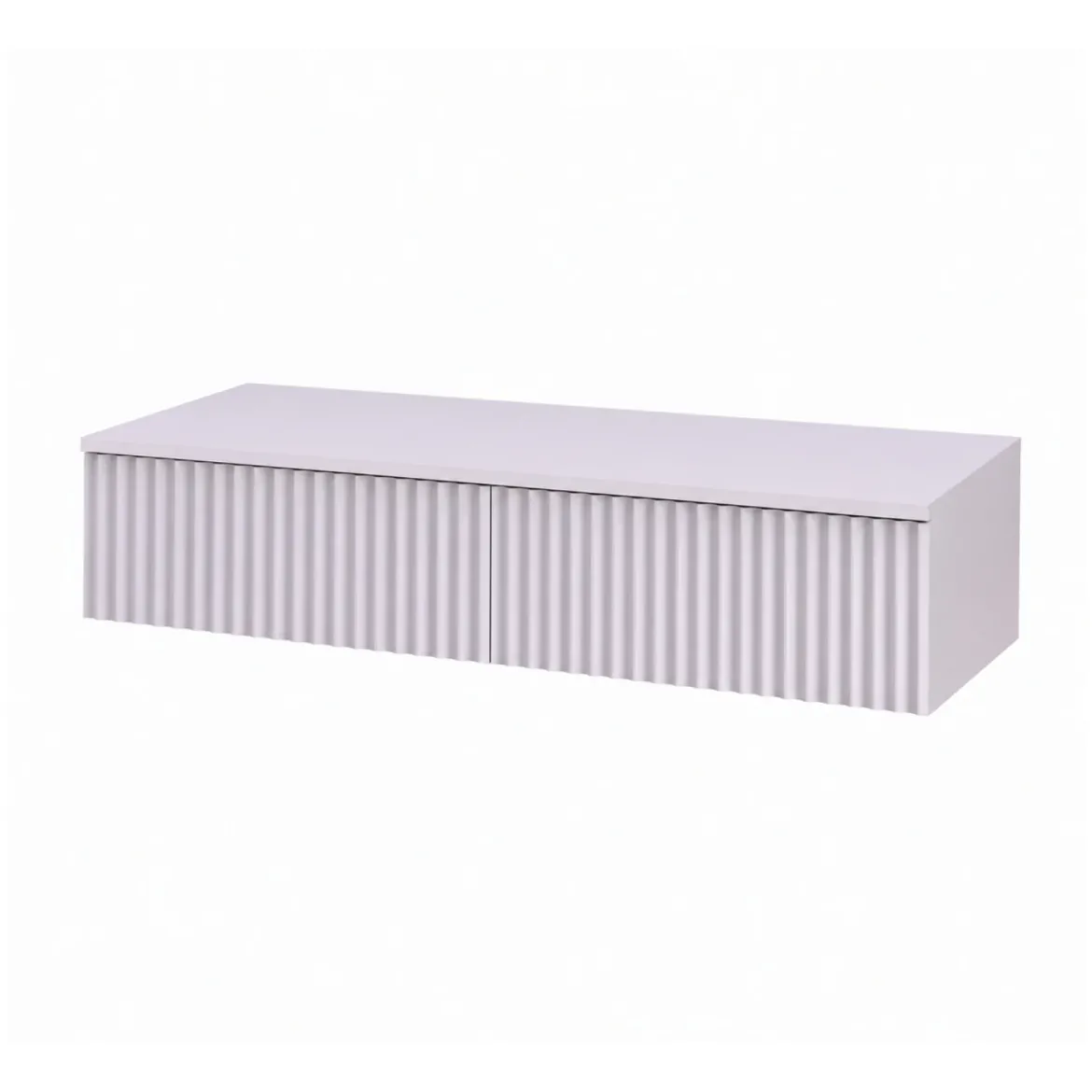 Konsola wisząca z 2 szufladami, front ryflowany, 100 x 38 x 17 cm